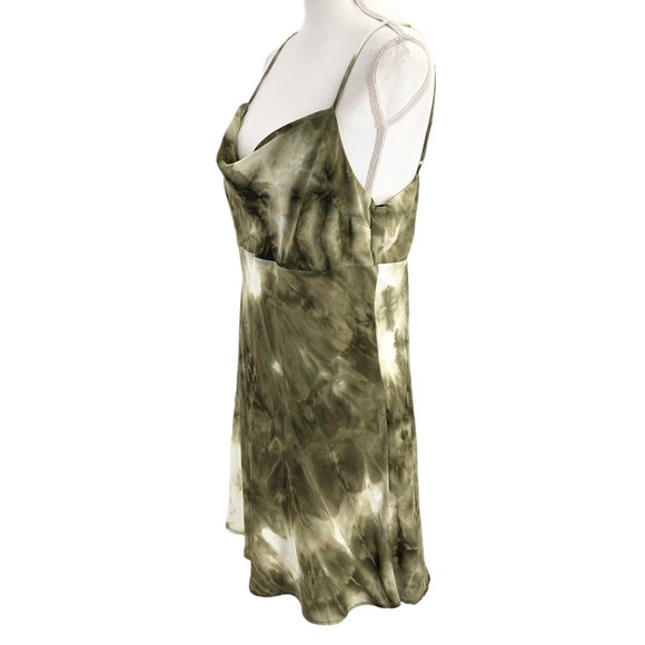 Lulu’s NEW Womens Size Large Cool Vibes Mini Slip Dress Tie Dye Cowl Neck - Picture 4 of 9